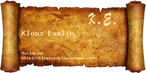 Klosz Evelin névjegykártya